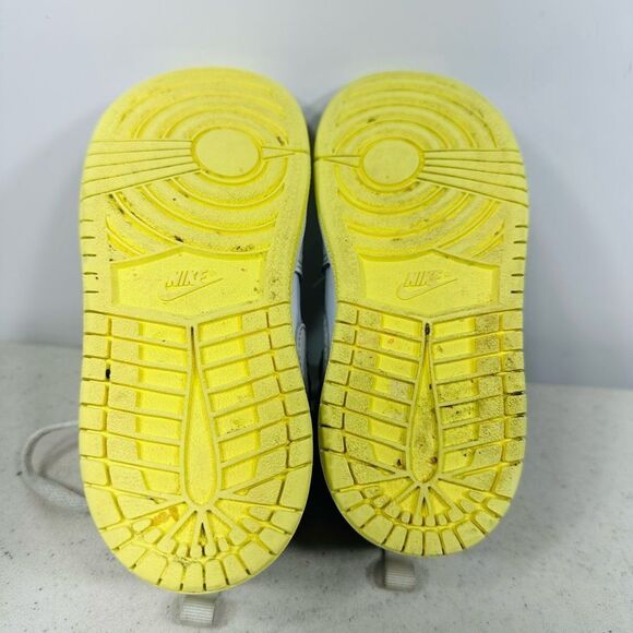 Nike Jordan 1 Mid (TD) Sail Light Laser Orange Leather Shoes Size 10C FD8782-181 - Picture 6 of 7